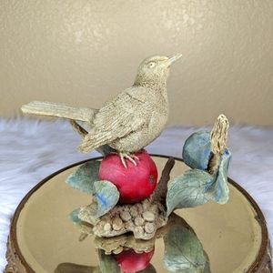 MANN MCM Bird In An Apple Tree Branch Sculpture
